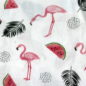Flamingo & Melone weiß