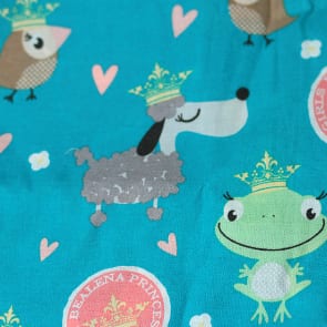 Pudel und Frösche türkies